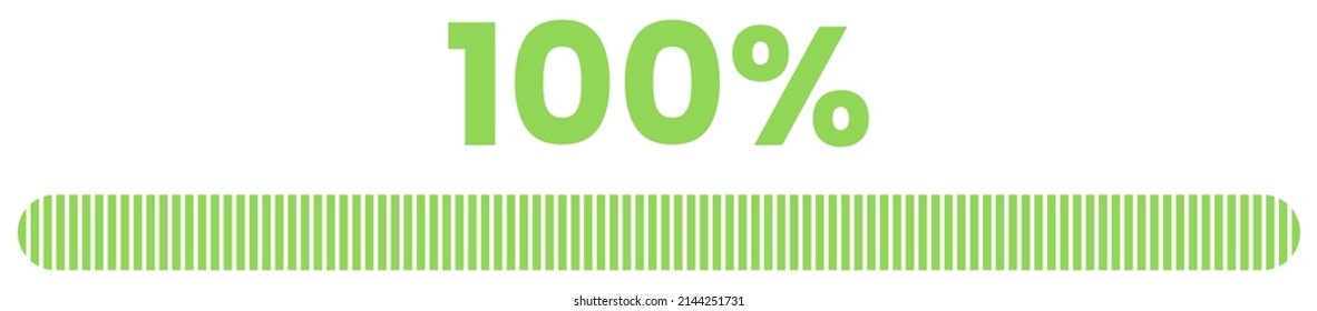 100% Loading. 100% progress bar Infographics vector, 100 Percentage ready to use for web design ux-ui