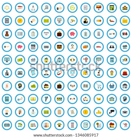 100 loan icons set in flat style for any design vector illustration