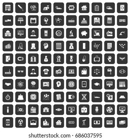 100 loans icons set in black color isolated vector illustration