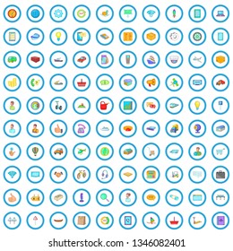 100 logistics icons set in cartoon style for any design vector illustration