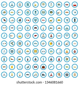 100 logistics icons set in flat style for any design vector illustration