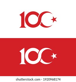 100. yıl logo tasarımı. Translation: 100 yh year logo design. vector