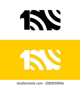 Diseño vectorial de 100 con idea del ícono del logotipo・wifi