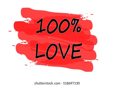 100% love vector card