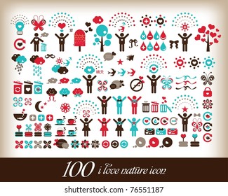 100 i love world icon