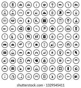 100 luggage icons set in simple style for any design vector illustration
