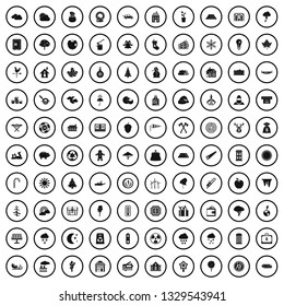 100 lumberjack icons set in simple style for any design vector illustration