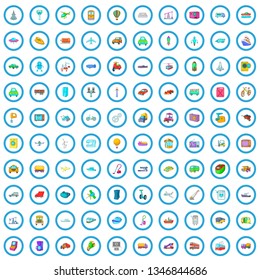 100 machine icons set in cartoon style for any design vector illustration