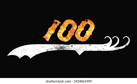 100 hergestellt mit Feuer-T-Shirt-Design