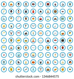 100 magic icons set in flat style for any design vector illustration