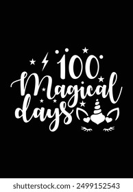 100 magical days EPS file for cutting machine. You can edit and print this vector art with EPS editor.