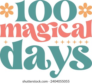100 magical days Retro Design.