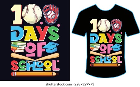 100 días mágicos de la escuela, feliz de vuelta a la escuela, plantilla de impresión de camisas, diseño de tipografía para guarderías preescolares, último y primer día de clase, 100 días de camisa escolar	
