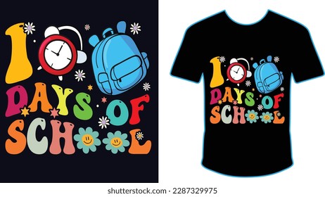 100 Magical Days Of School, Happy back to school day shirt print template, typography design for kindergarten pre-k preschool, last and first day of school, 100 days of school shirt	
