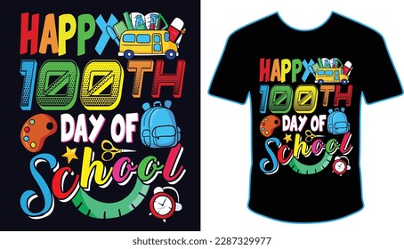 100 Magical Days Of School, Happy back to school day shirt print template, typography design for kindergarten pre-k preschool, last and first day of school, 100 days of school shirt	
