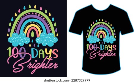 100 Magical Days Of School, Happy back to school day shirt print template, typography design for kindergarten pre-k preschool, last and first day of school, 100 days of school shirt	
