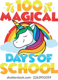 100 Magical days of school t-shirt design