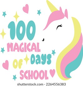 100 Magical days of school t-shirt design