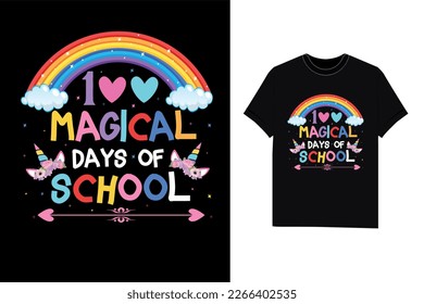 100 Magical days of school t-shirt design