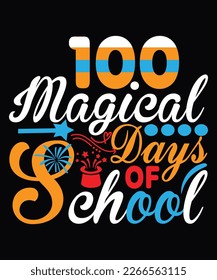 100 Magical days of school t-shirt design
