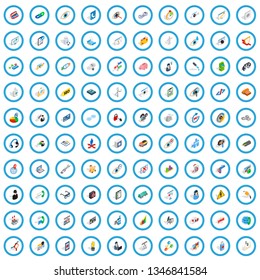 100 mains icons set in isometric 3d style for any design vector illustration