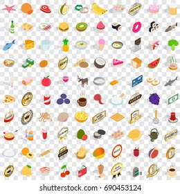 100 mains icons set in isometric 3d style for any design vector illustration