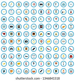 100 makeup advertising icons set in flat style for any design vector illustration