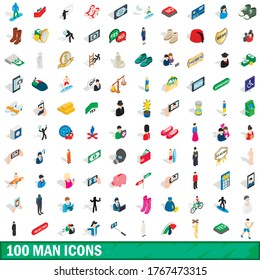 100 menschliche Symbole im isometrischen 3D-Stil für jede Design-Vektorgrafik