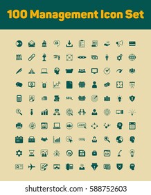 100 Management icons set