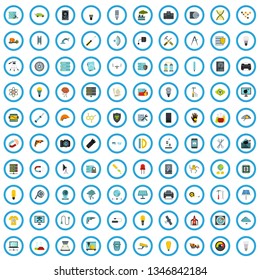 100 manmade icons set in flat style for any design vector illustration
