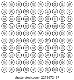 100 map icons set. Outline illustration of 100 map icons vector set isolated on white background