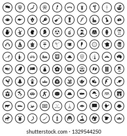 100 map icons set in simple style for any design vector illustration