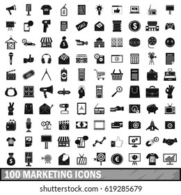 100 marketing icons set in simple style for any design vector illustration