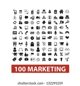 100 iconos de marketing, vector