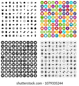 100 meal icons set vector in 4 variant for any web design isolated on white