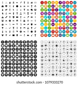 100 medal icons set vector in 4 variant for any web design isolated on white