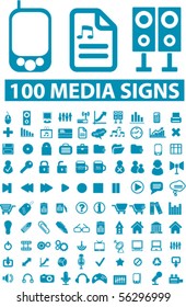 100 Medienzeichen. Vektorgrafik