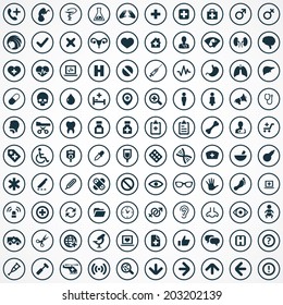 100 Medical icons