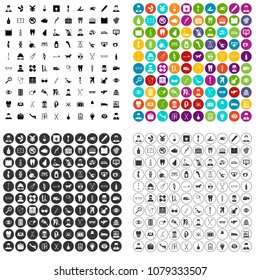 100 medical profession icons set vector in 4 variant for any web design isolated on white