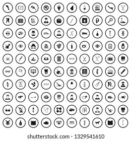 100 medical profession icons set in simple style for any design vector illustration