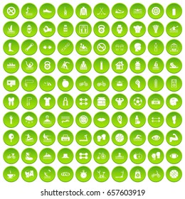 100 men health icons set green circle isolated on white background vector illustration