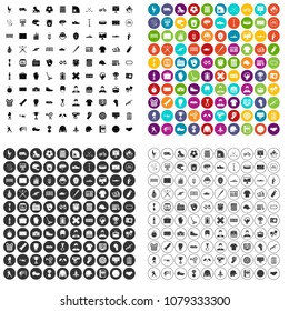 100 mens team icons set vector in 4 variant for any web design isolated on white
