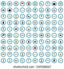 100 metropolis icons set in flat style for any design vector illustration