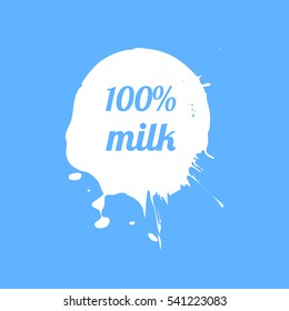 100% Milk logo design element. Vector milk blot icon.
Abstract ink splash. Hand drawn vector illustration.