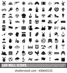 100 mill icons set in simple style for any design vector illustration