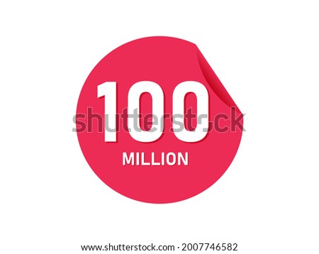100 million texts on the white background