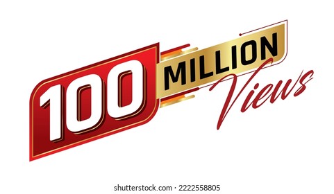 100 million views isolated on background. Vector illustration.