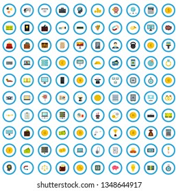 100 mining investigation icons set in flat style for any design vector illustration