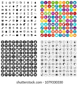 100 mobile app icons set vector in 4 variant for any web design isolated on white