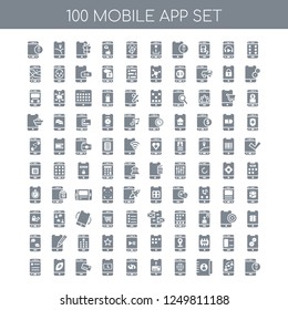 100 Mobile app universal icons pack with App, Conversation, Agenda, Internet, payment, Cloud storage, Watch, Payment method, Sport, Application